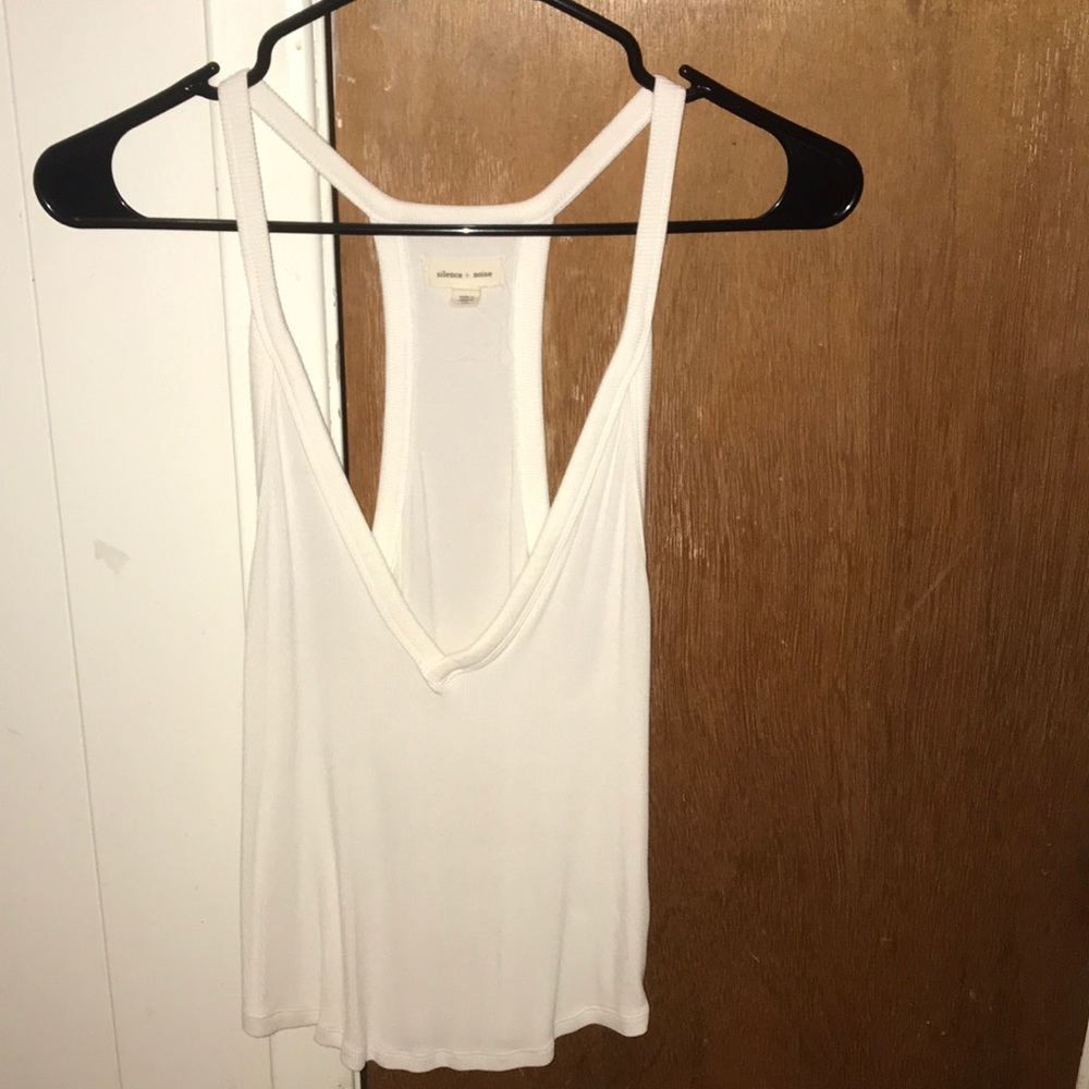 urban outfitters white v neck tank